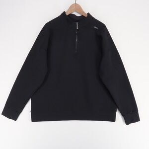 UNRL Legacy Pullover Mens XL Black Quarter Zip Athletic Fit Mock Neck Sweatshirt